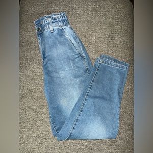 Cinched waist jeans